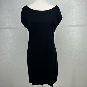 Express Short Dress Black Buttons Short Sleeve Stretch Cotton Blend Size S